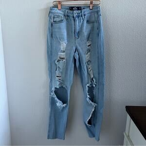 Hollister Ultra High-Rise Mom Jean Hollister Vintage Stretch Distress 3R W26 L27